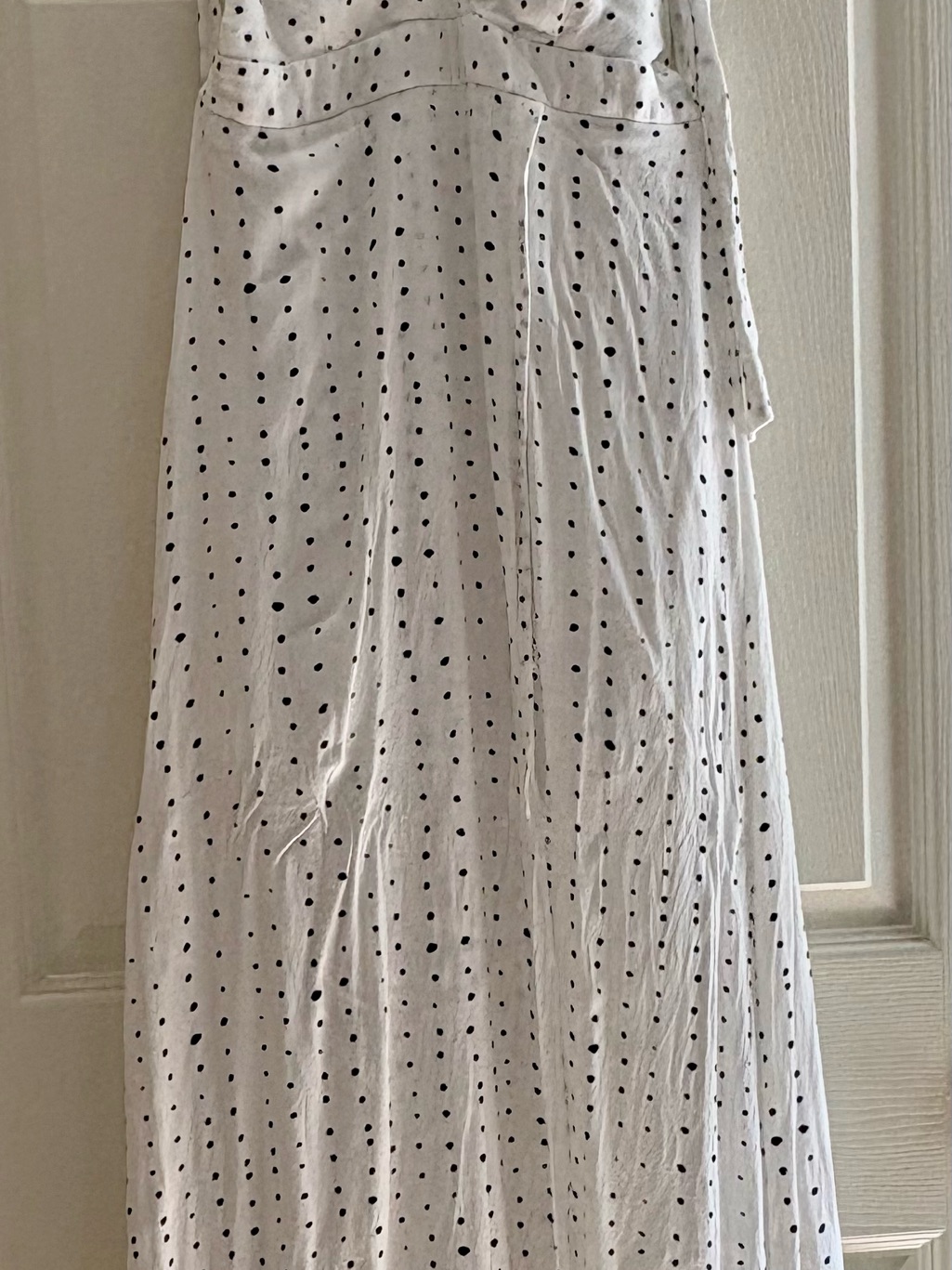 Lost + Wander White Dress With Black Polka Dots Backless Maxi